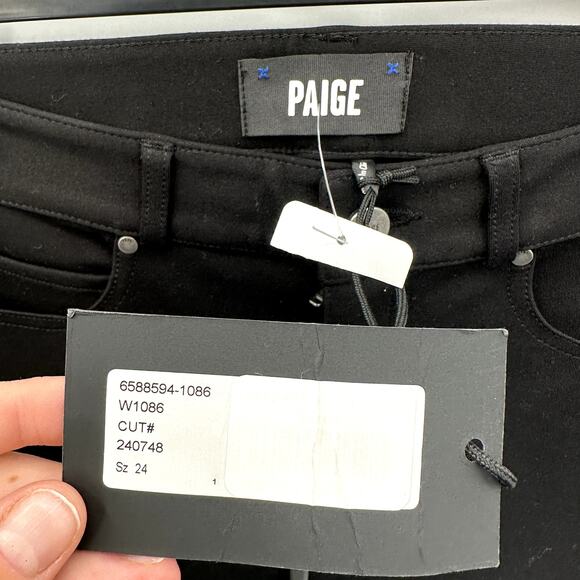 PAIGE DENIM NWT High Rise Manhattan Boot Ponte Pant in Black // 00 - Picture 9 of 13